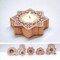 Wooden Block Print Tea Light Candle Holders for Diwali Handmade Tlight for Deepawali Decoration Items Designer Diya Deepam for Goddess Worship Housewarming Gifts